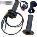 Auto-Moto Handle Bar Throttle Grips Grip +Throttle Cable + Throttle Housing Clamp for 50cc 79cc 125cc 250cc Dirt Bike Quad ATV Pit Compatible with Coleman CT200U CT200U-EX BT200X Trail 200 Mini Bike