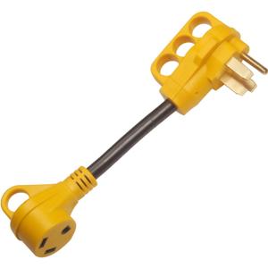 RV Power Adapter Camper Cord-50amp Male to 30amp Female,12 Inch 10/3 STW NEMA14-50P 50 Amp Male Plug to TT-30R 30 Amp Female Receptacle, Rated for 30A/125V(CR5030)