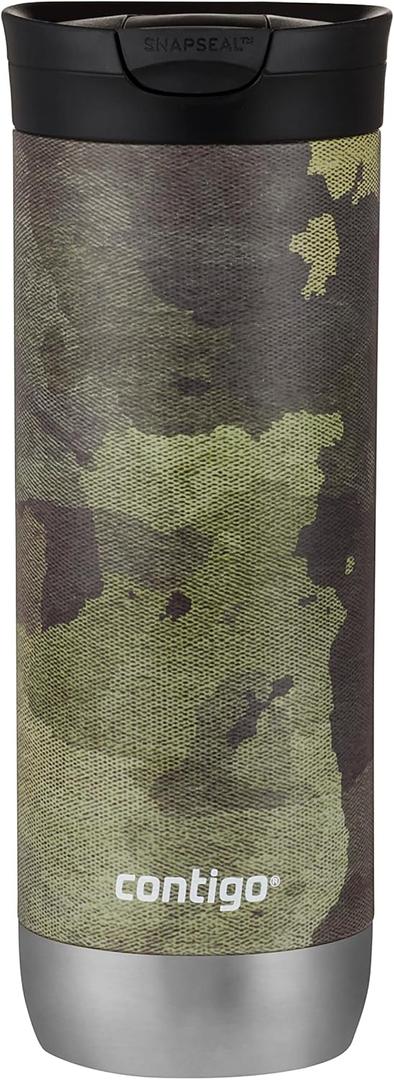 Contigo HuronTravel Mug Screw Cap Stainless Steel Drinking Cup (20oz, Camouflage)