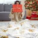 Christmas Throw Blanket Christmas Snowflake Blanket Ultra Soft Flannel Fleece Blankets Winter Plush Fuzzy Warm Bed Blankets Xmas Holiday Decor for Couch Bed 60" X 80" (Golden Grey Snowflakes)