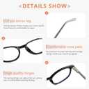 Reading Glasses for Women Men Square Oval Readers with Spring Hinge Anti UV Glare (Black/Grey,demi Brown,brown,transparent)