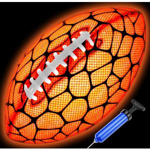 Jasonwell Glow in The Dark Football - Strong Grip Light Up Football Toy Stuff Sports Balls for Boys Kids Teenage Junior Youth Adult Outdoor Christmas Birthday Gifts for Age 6-8 8-12 13 + Year Old No.3