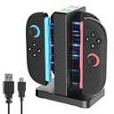 FUNDIARY Charging Dock for Nintendo Switvh 2, [Supports Dual-Side Charging] Magnetic Controller Fast Charger Stand Station Compatible with Switch 2 Grip Accessories, Black