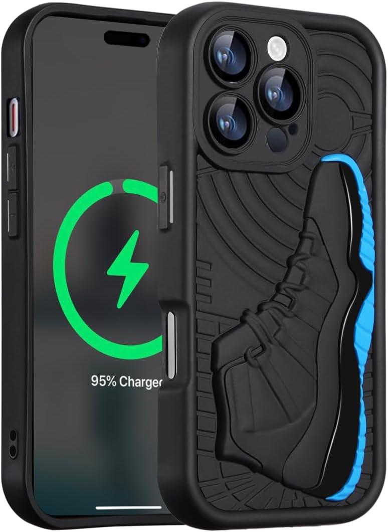 Luxury Cool Phone Case for iPhone 15 Pro Case for Boys Men 3D Basketball Sneaker Design Street Aesthetic ShockProof Designer Case Full Body Drop Protection Compatible with iPhone 15 Pro Case