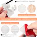 4PCS No Drill Curtain Brackets, Self-Adhesive Rod Holders, Universal Plastic Nail Free Adjustable, Curtain Hooks for Rods Less Than 1.57 Inch Diameter (White)