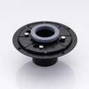 2-Inch Adjustable Shower Drain Flange Base - Black ABS/PVC Compatible Linear/Square Floor Drain with Threaded Ring and Rubber Gasket, Leak Proof Design for Tile Installation