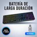 KLIM Chroma Wireless Spanish (Espaa) Keyboard, RGB Backlit Wireless Keyboard, Rechargeable Battery, Quiet, Water-Resistant, Plug & Play for PC, Mac, PS4/PS5