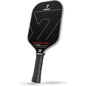Pickleball Paddle with T700 Raw Carbon Fiber Surface & 16mm STR-Core Power Polymer Core, Premium Pickle Ball Racket Designed for Ultimate Spin & Consistency, USAPA Approved
