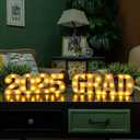 Graduation Decorations 2025-2 LED Long Marquee Light Up Letters 'Grad 2025' - Class of 2025 Graduation Party Decorations Sign for Kindergarten High School College Decor Table Centerpieces Ornaments
