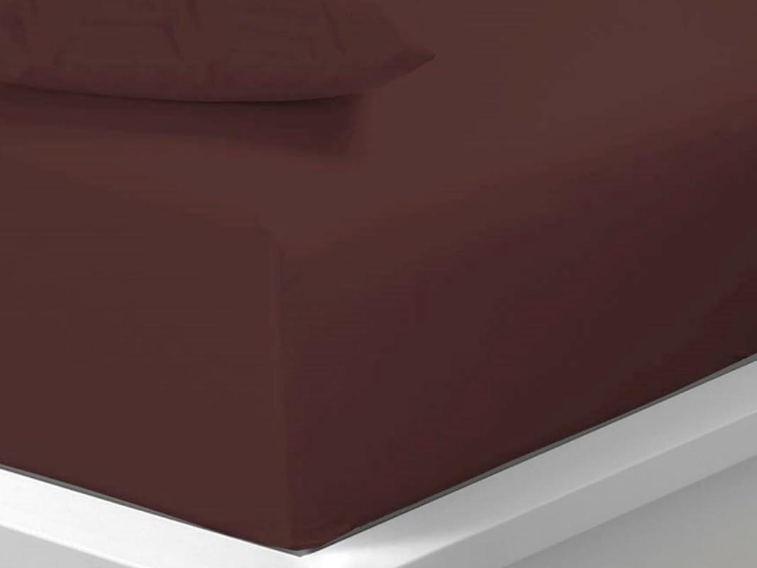 Fitted Sheet 70 x 50 Inch Size Brown Easy Care Poly Cotton, Soft, Wrinkle-Free (K brown)