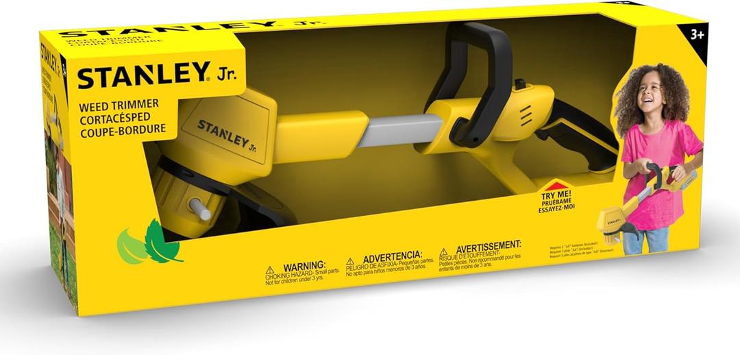 Stanley Jr Kids Weed Trimmer - Battery Operated Toy Weed Trimmer for Kids Pretend Play Tool for Outdoor Adventures and Hours of Fun Safe Design for Little Gardeners. Ages 3+