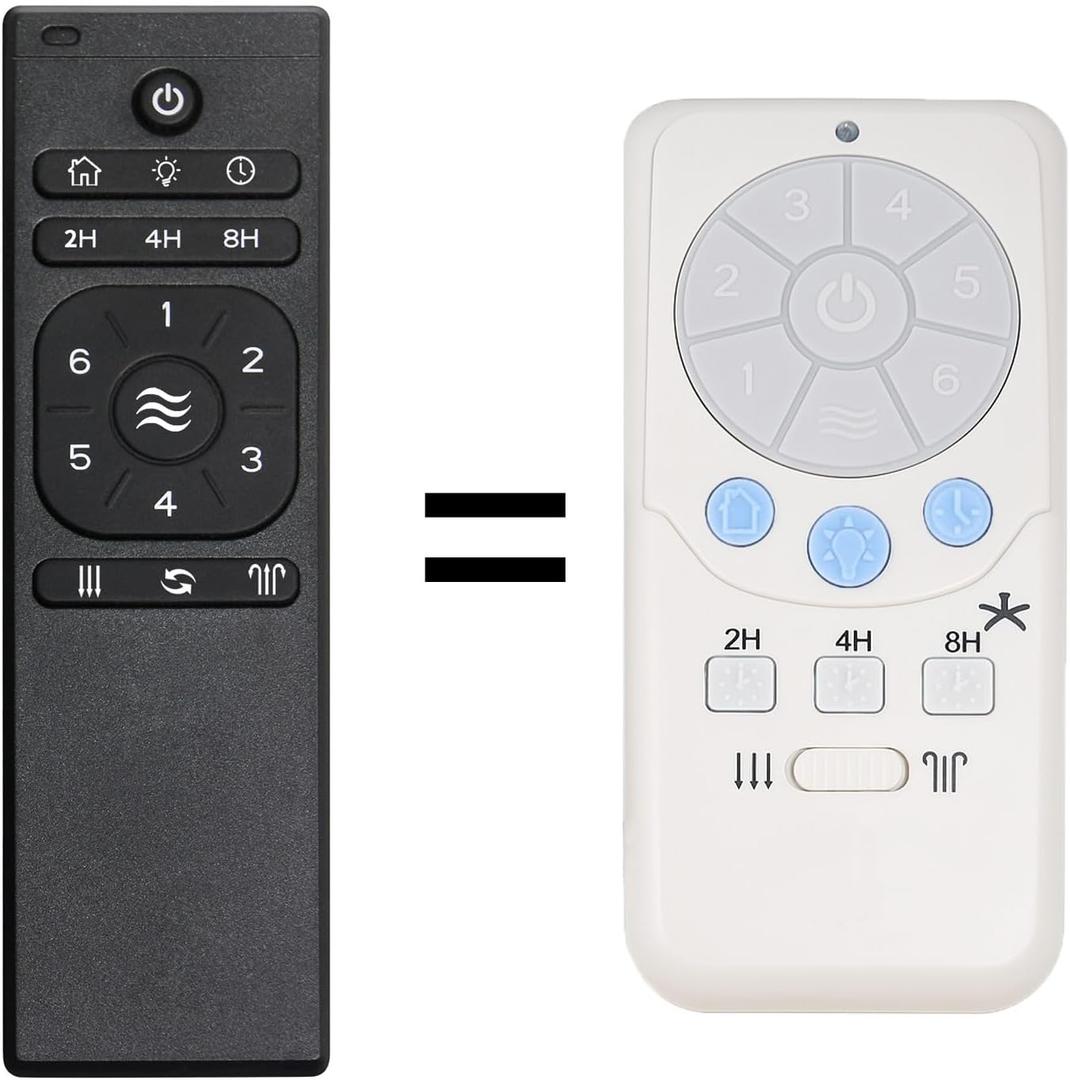 A25-TX012 / A25-TX025 Replacement Ceiling Fan Remote Only - DC Motor, Compatible with Harbor Breeze Ceiling Fan Remote Control - 6-Speed & Light Dimmer, with Reverse, Sleep Timer
