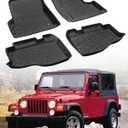 for Jeep Wrangler TJ/LJ Floor Mats 1997-2006 All Weather Protector Heavy Duty TPE Rubber Waterproof Anti-Slip Car Liners for 1998 1999 2000 2001 2002 2003 2004 2005 Jeep Wrangler TJ/LJ Accessories