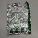 Mxocom Black Checked Pattern Oven Mitts and Pot Holders Sets Gingham Plaid Check Black Silicone Heat Resistant Kitchen Oven Gloves Pot Holder for Cooking