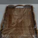 Serving Tray with Scalloped Edge, Rectangular Wicker Tray with Handles, Ideal for Breakfast or Meals in Bed and on Sofa, Decorative Coffee Table Tray to Enhance Dining (Coffee Brown)