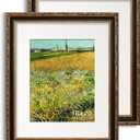 16x20 Picture Frame, Ornate Embossing Frame with Paper Mat and Plexiglass, Fit for 16x20 without Mat or 11x14 with Mat, Wall Mounting Display for Art Prints, Black and Antique Gold, 2 Pack