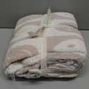 Ultra Soft Cozy Happy Smiling Face Checkered Knitted Throw Blanket Fluffy Microfiber Checkerboard Bed Blanket Lightweight Both Sides Blanket for Couch Sofa Bed (Smile Cream, Throw 50“x60”)