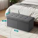 30-INCH Storage Ottoman Bench, Footrest with Storage, End of Bed Bench Coffee Table for Living Room, Bedroom, Entryway, Dark Gray