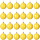 24 Pcs 2.4 inches Yellow Christmas Ball Christmas Tree Ornaments Christmas Tree Pendants Xmas Shiny Balls Baubles Set Christmas for Christmas Tree Hanging Wreath Garland Decorations（Yellow）