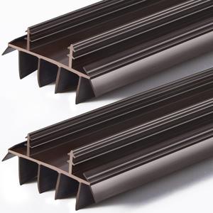 2Pcs 36" Long Door Bottom Replacement, Under Door Seal with Vinyl Fins for Weatherproofing and Insulation, Fits 7/8" Kerf (2, Brown)