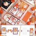 24 Sets Fall Notepads and Pencil Set Thanksgiving Autumn Stationery Gift Bulk Include Christian Bible Notebook Fall Pencils Inspirational Gift Tag Bowtie Treat Bag for Office School Supplies