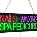 Radytte Nails Waxing Spa Pedicure Sign, 32"x13", Commecial Display for Nail Salon, Beauty Spa, Hair Waxing Studio, High Brightness, Multiple Light Flashing Modes, Wall Window Storefront Decor