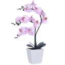 YSZL 15" Tall Artificial Silk Phalaenopsis Orchid Flower Plant Pot Arrangements (Pink Shades)