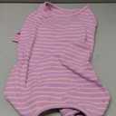 Striped Dog Pajamas - Jammies for Small to Large Dogs, Fleece Shedding Suit, Stretchy & Machine-Washable Pjs, Belly Cut for Males, Great for Surgery & Cold Weather, Purple 3XL