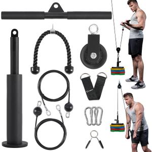 FitBeast Pulley System Gym, Cable Weight Pulley System for Gym LAT Pulldown, Biceps Curl Workout, Ideal Home Gym Equipment for Forearm, Shoulder, Strength Training