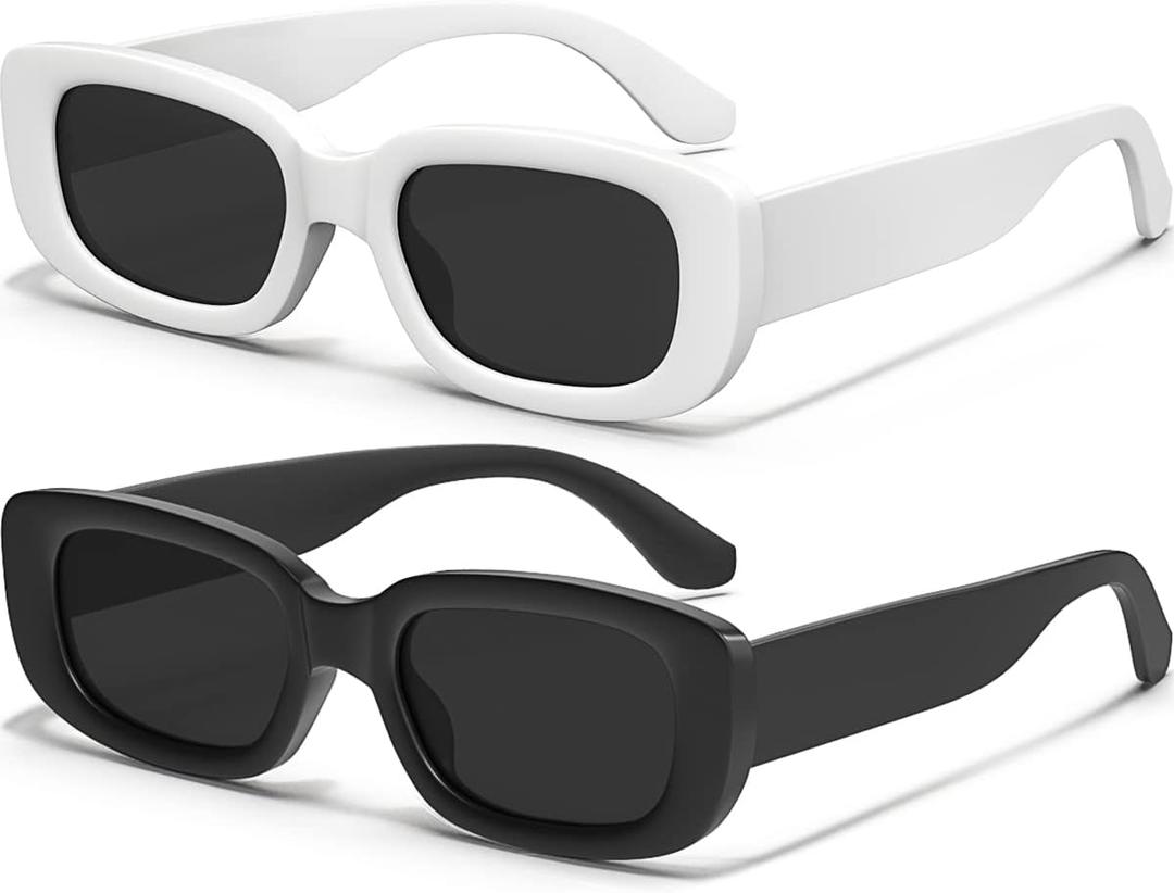 Retro Rectangle Kids Sunglasses 90s Vintage Fashion Narrow Square Frame Glasses Shades for Girls Boys UV Protection