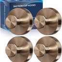 Suction Cup Hooks for Shower,4 Pcs Shower Towel Suction Hooks, No Drill Towel Hooks for Bathroom Wall, Kitchen,Glass, Mirror,Tile to Hang Towels,Robes, Loofah-Champagne Bronze