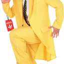 fun shack Adult Yellow Man Costume, Mens Zoot Suit, 90s Movie Character Costume For Men, Halloween Costume (X-Large)