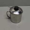 RIIPOO Grease Container for Kitchen, 34oz Bacon Grease Saver with Strainer, 410 Stainless Steel Cooking Oil Container Can, Oil Storage Keeper with Lid