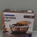 Deep Fryer Pot, 4.4Qt /11 Inch Japanese Style Small Deep Fryer 304 Stainless Steel, with Temperature Control and Oil Drip Drainer Rack, Deep Frying Pot with Lid