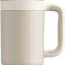 POWCAN 40 oz Tumbler with Handle, 2-in-1 Straw and Sip Lid, Leakproof, Dishwasher Safe, Insulated Stainless Steel Travel Coffee Mug, Keeps Cold for 34 Hours, Fits in Car Cup Holder (Oat)