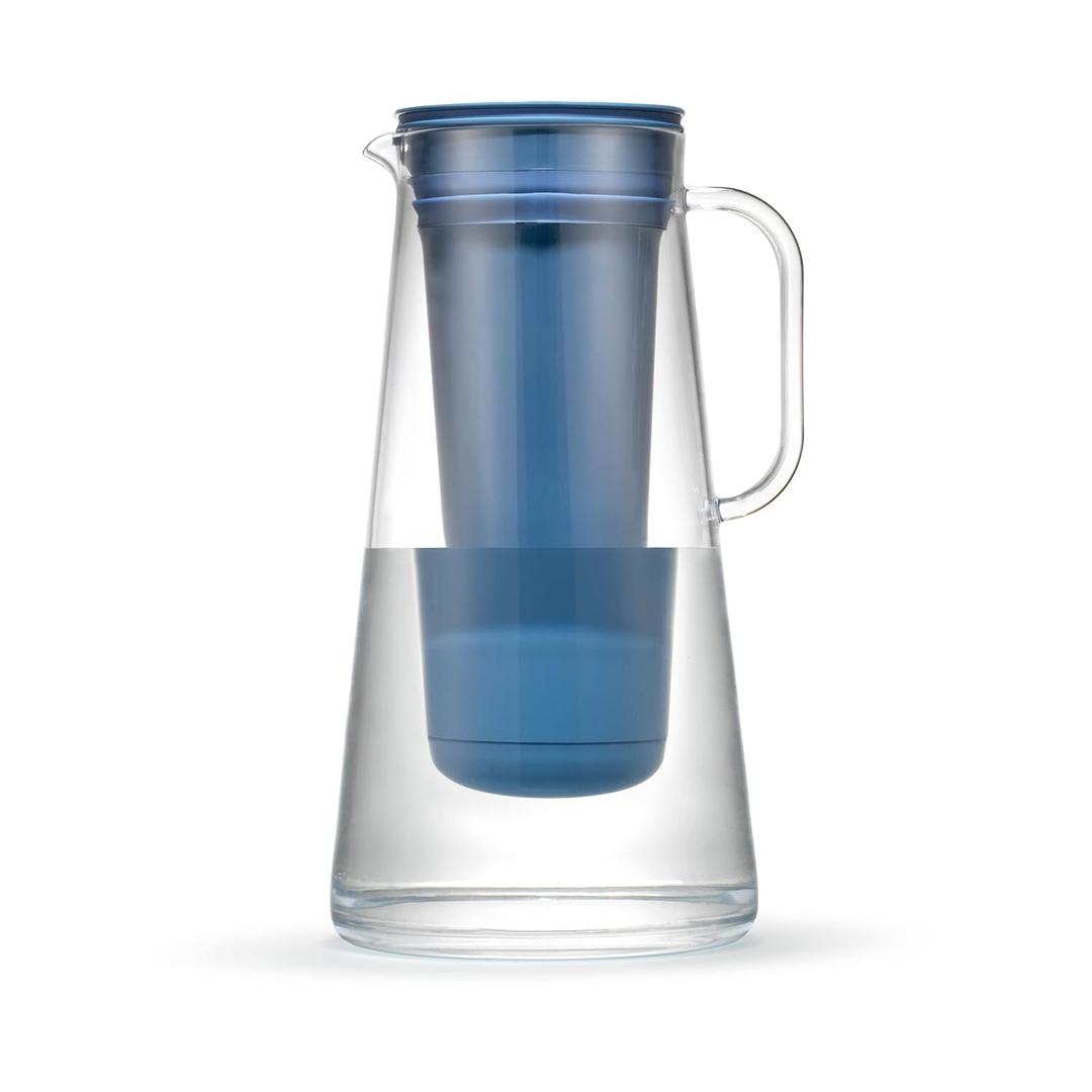 LifeStraw Home Water Filter Pitcher, 10-Cup, Stormy Blue, BPA Free Designed for Everyday Protection Against Bacteria, parasites, microplastics, Lead, Mercury, PFAS and a Variety of Chemicals