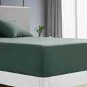 Clara Clark Flex Top King Sheets - Hotel Luxury 6 Piece Bed Sheets for Top Split King Bed - Soft Bedding Sheets & Pillowcases, Head Split King Size, Forest Green