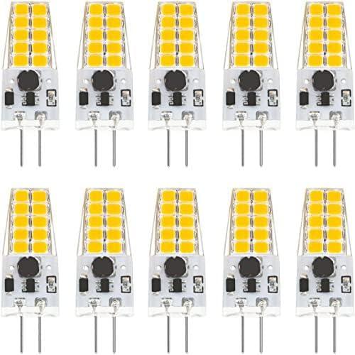Dimmable G4 LED Bulb 12V 24V JC Tybe, 20-30W T3 G4 Halogen Equivalent,2700K Warm White, G4 Bi-Pin Base, 300LM, Chandelier Lighting/Landscape Lighting/Microwave Lighting 10pcs