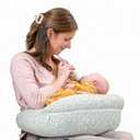 Boppy Complete Nursing Pillow, Breastfeeding & Bottle Feeding Ergonomic 2-in-1 Feeding Pillow with Removable Belt, CloseComfort No-Gap Design, Full-Length Bolster, Washable Cover-Green Sage Vines