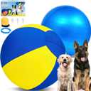 Herding Ball for Dogs-25 inch Jolly Ball for Dogs, Herding for Australian/German Shepherd, Collies, and All Herding Breeds, Improved Bite-Resistant, Reinforced Sewing Dog Toys-Yellow/Large