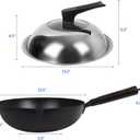 Souped Up Recipes 12.5 Inch Carbon Steel Wok For Electric, Induction and Gas Stoves (Lid, Spatula and User Guide Video Included)