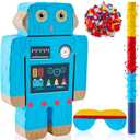 Robot Piatas for Birthday Party Robot Party Piata with Stick, Blindfold, Confetti for Adults Birthday Baby Shower Party Supplies