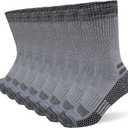 suaskk Men's Crew Work Boot Socks, Thick Cushioned Moisture Wicking Hiking Sock 3/4 Pairs, Size: 12-15