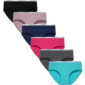 Demifill Teen Girls Underwear Cotton Briefs Soft Panties for Teens Pack of 6 Multipack (XL)