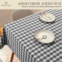 Gingham Buffalo Check 52"x70" Tablecloth 100% Cotton Washable Rustic Rectangle Table Cover Decorative for Gifts, Dining, BBQ, Buffet Parties & Camping - Grey