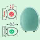 Elongated Toilet Seat Wood Toilet Seat Prevent Shifting with Zinc Alloy Hinges American Standard Size Toilet Seat Easy to Install also Easy to Clean(Elongated,Sparkling Turquoise)