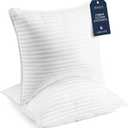 Beckham Hotel Collection Euro Size Throw Pillows (Set of 2), 26 x 26 Down Alternative Pillow Insert for Bed, Couch, and Sofa (Euro Throw Pillow, White)