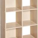ClosetMaid Cubeicals 6 Cube Storage Shelf Organizer Bookshelf, Stackable, Vertical or Horizontal, Easy Assembly, Wood, Birch Finish