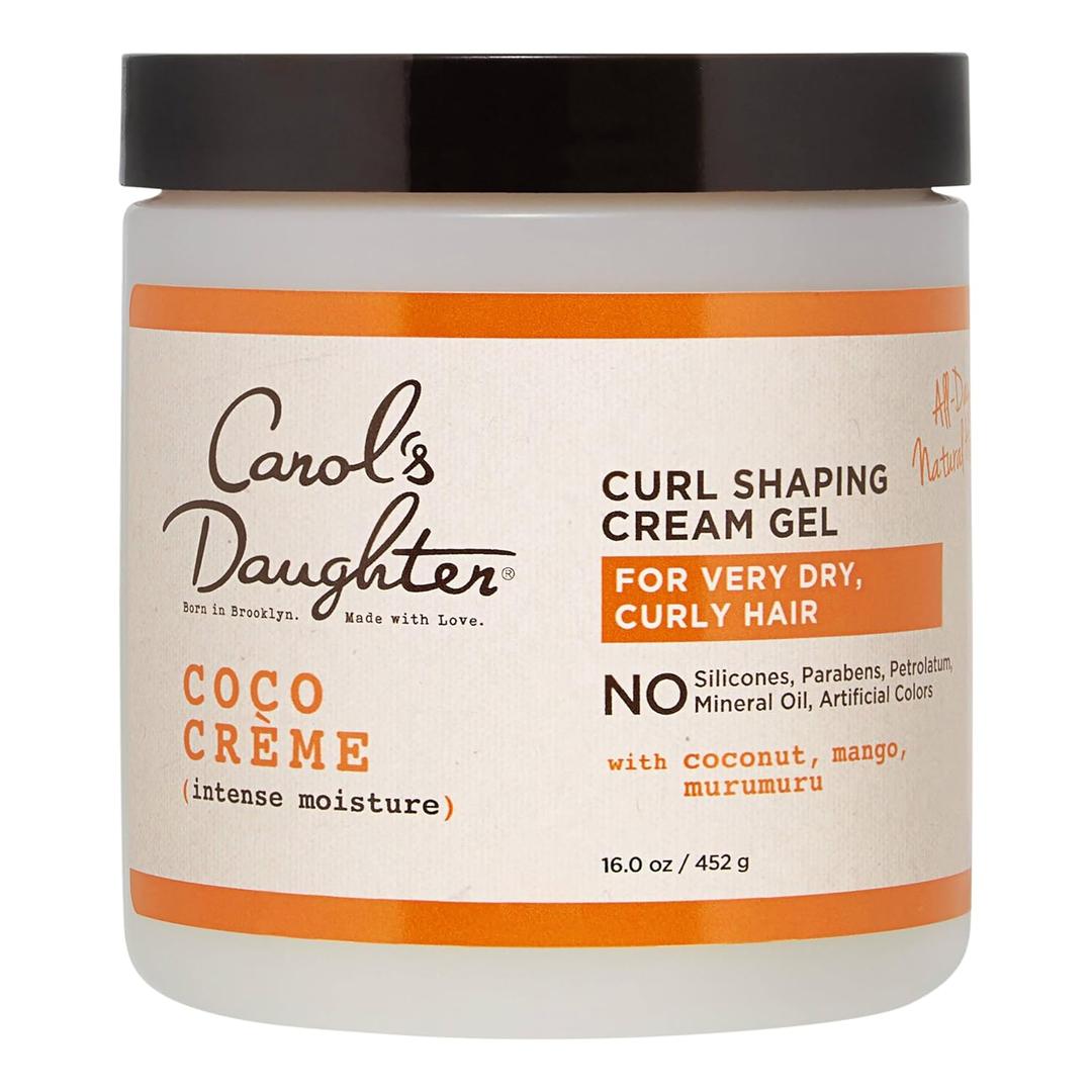 Carols Daughter Coco Creme Curl Shaping Cream Gel, with Coconut Oil, Coconut Milk, Hair Gel for Curly Hair , Silicone, Paraben and Mineral Oil Free, For Very Dry Split Ends, 16 Oz
