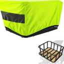 Bike Basket Cover,Bicycle Baskets Liners,Waterproof Rain Liner,15.35x9.44x8.26Inches,Compatible with Fits Most Baskets,420D Oxford Cloth,Reflective,Elastic Band,for Basket Protection Lining(Green)